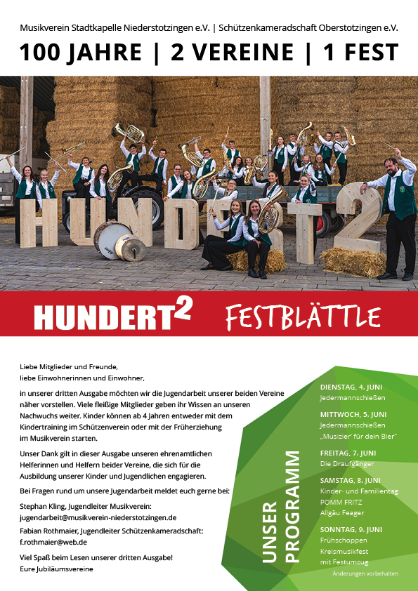 Titelseite der dritten Ausgabe des Festblättles